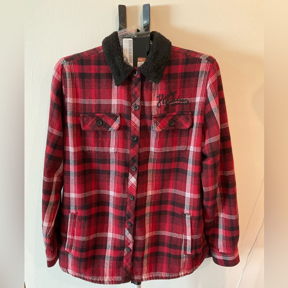 NWT Harley-Davidson Red and Black Checkered Shirt woman’s size large